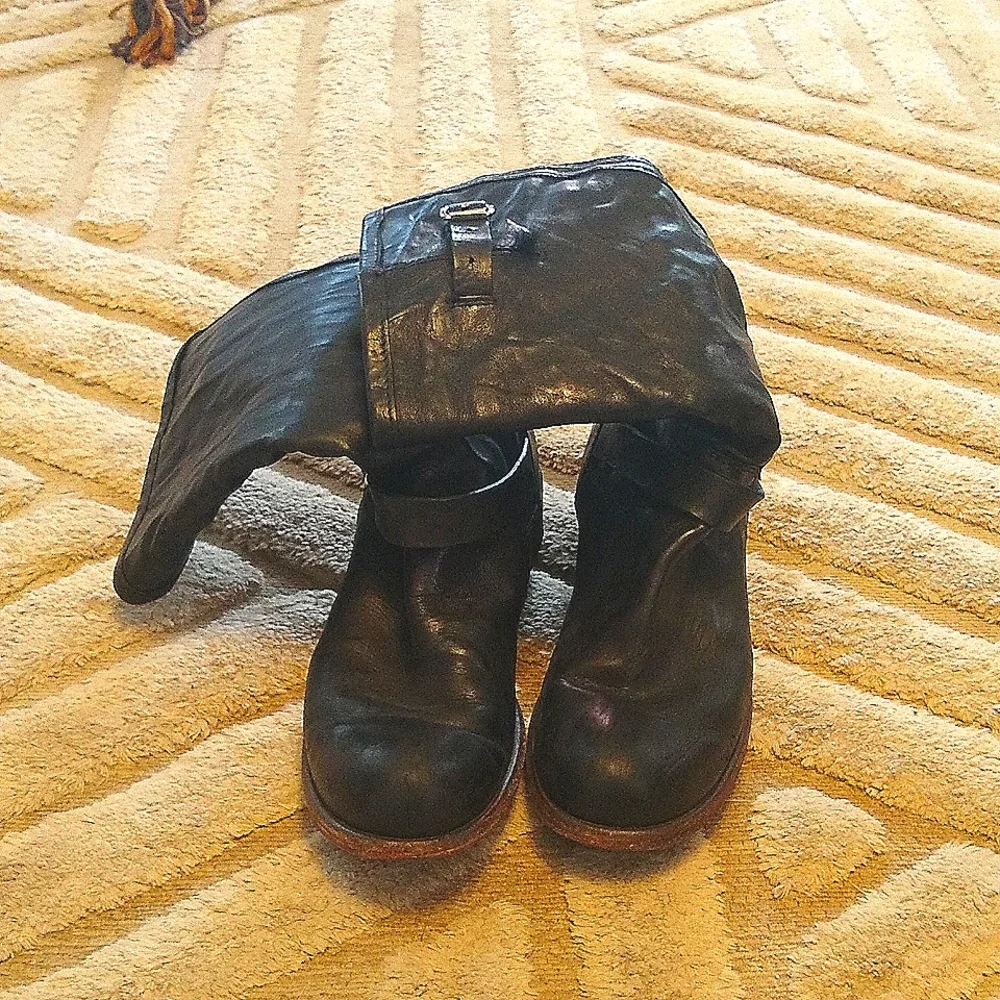 Anthro Fur Lined Moto Boots - Picture 2 of 4